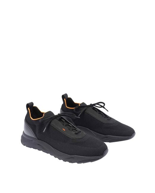 Santoni Black Sneakers for men