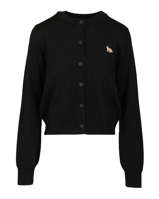 Maison Kitsuné Black Merino Wool Cardigan