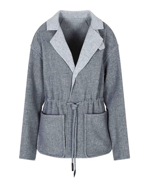 Giorgio Armani Gray Drawstring Jacket