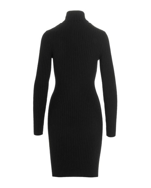 Wolford Black Ribbed Merino Dress