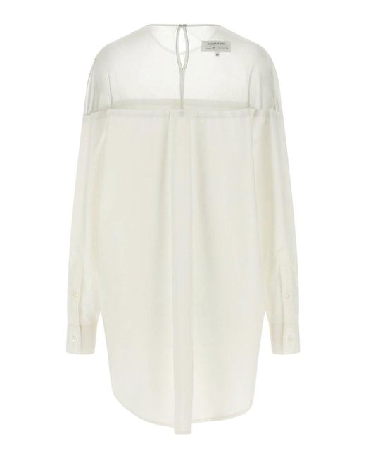 MM6 by Maison Margiela White Tulle Insert Shirt