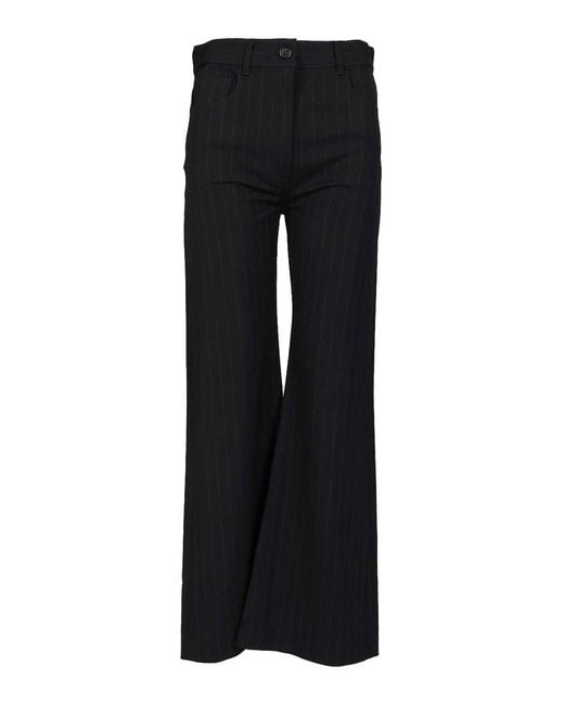 Acne Black Pinstriped Trousers