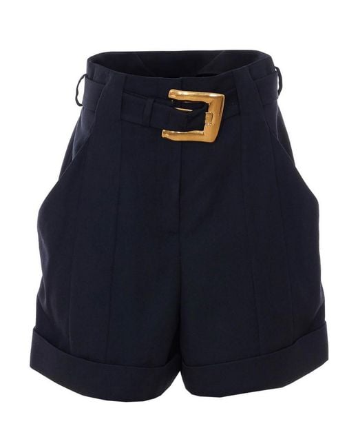 Balmain Blue Belted Shorts