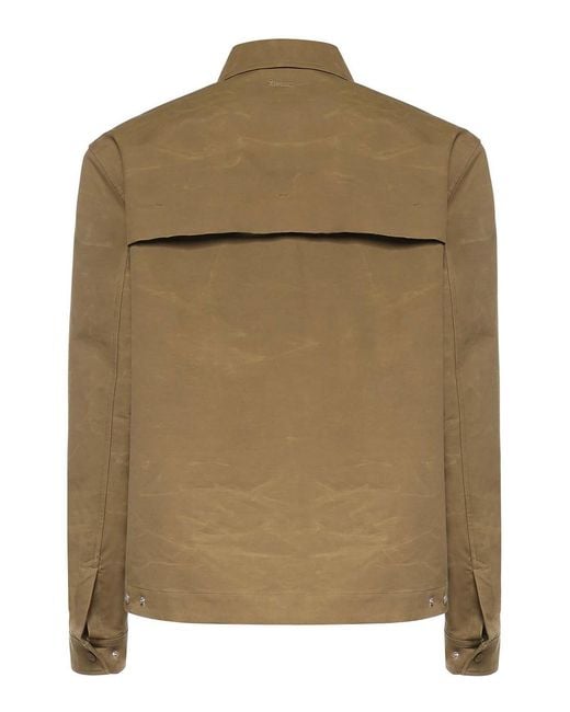 Laminar Green Cotton Blend Shacket for men