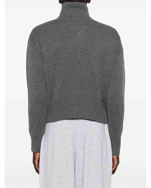 Extreme Cashmere Gray Cashmere Zipped Cardigan