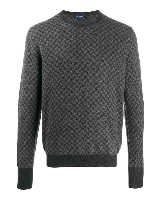 Drumohr Gray Crew-Neck Sweater for men