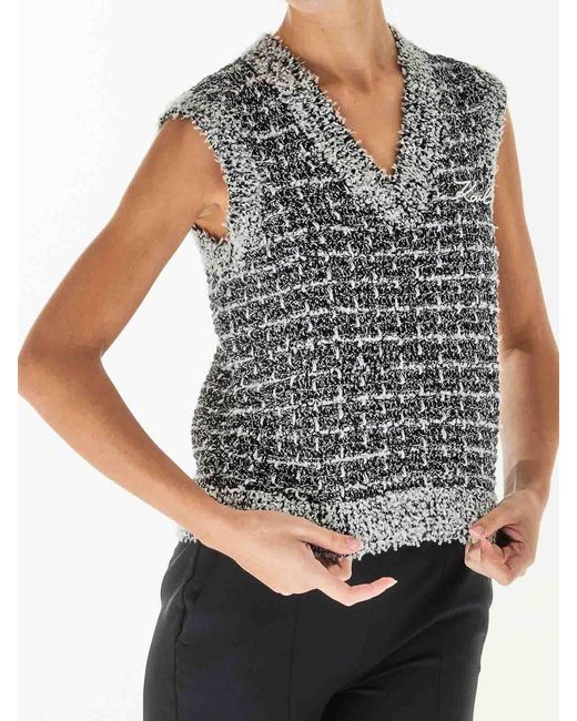 Karl Lagerfeld Gray Boucle Vest