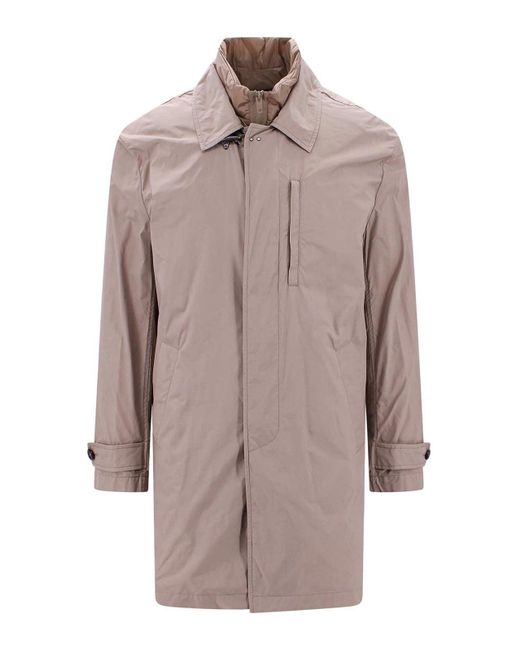 Fay Brown Nylon Jacket With Internal Padded Vest for men