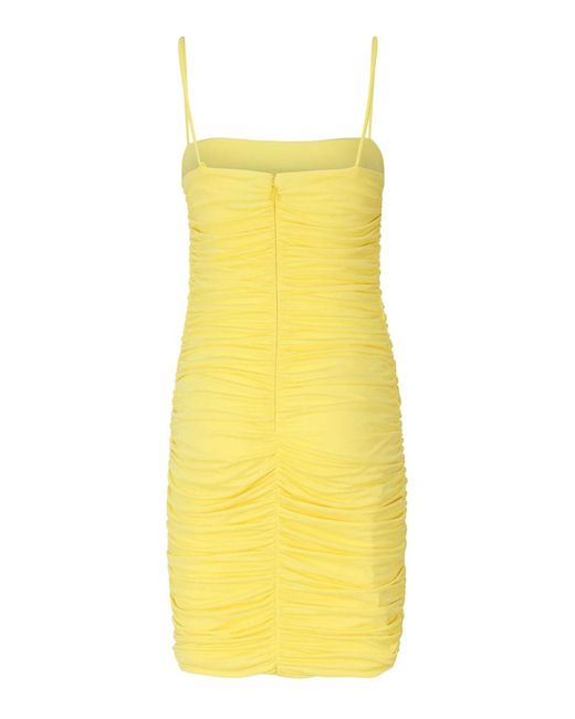 Pinko Yellow Fitted Dress With Thin Straps