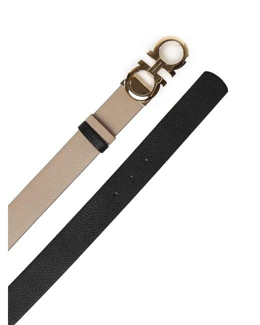 Ferragamo Natural Gancini Reversible And Adjustable Belt
