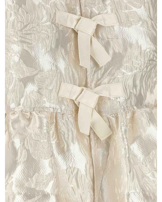 Ganni White Satin Peplum Blouse