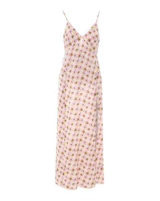 Zadig & Voltaire Pink Flowers Print Long Dress