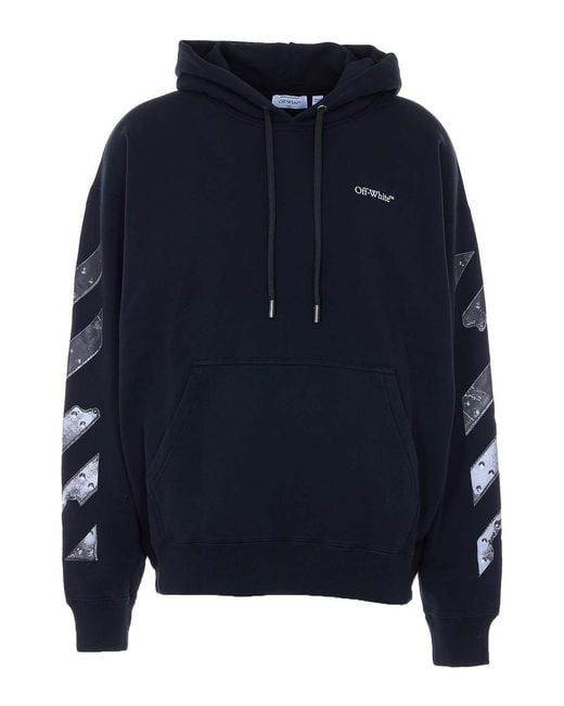 Off-White c/o Virgil Abloh Blue Laundry Metal Arrow Skate Hoodie for men