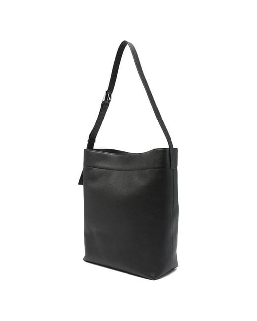 Tom Ford Black Grain Leather Bucket Bag for men