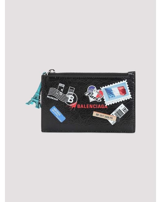 Balenciaga Black Cash Long Card Holder for men