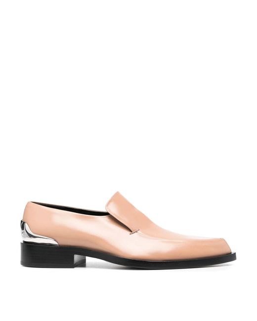 Jil Sander Pink Pointed-toe Leather Loafers