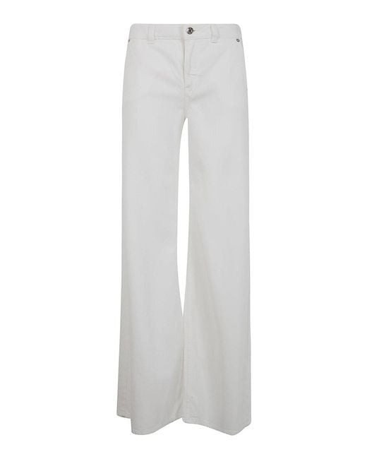 Blumarine White Denim Flare