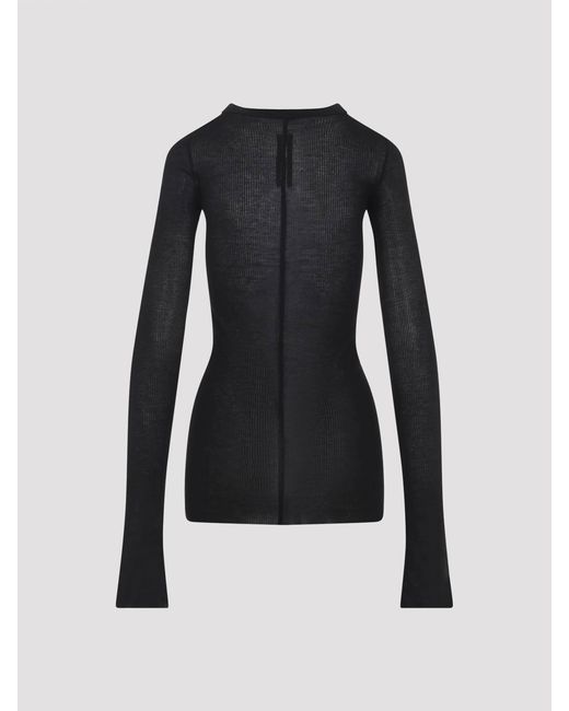 Rick Owens Black Rib Ls T-Shirt