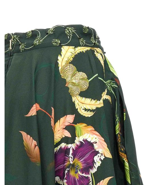 Agua Bendita Green Bergamota Marina Midi Skirt