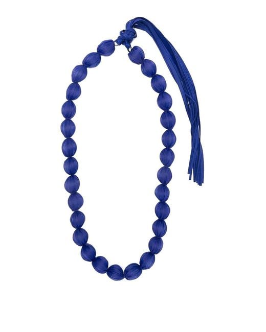 Pleats Please Issey Miyake Blue Shibori Necklace