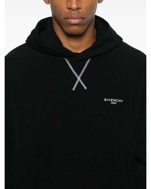 Givenchy Black Logo Cotton Hoodie for men