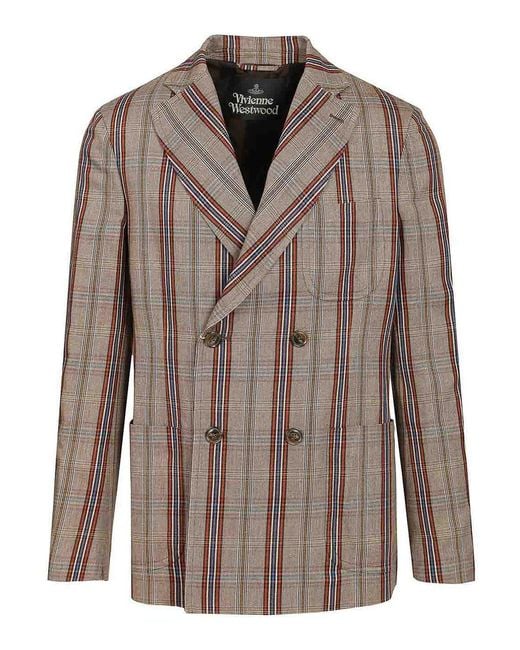 Vivienne Westwood Brown Cruise Double-Breasted Jacket for men