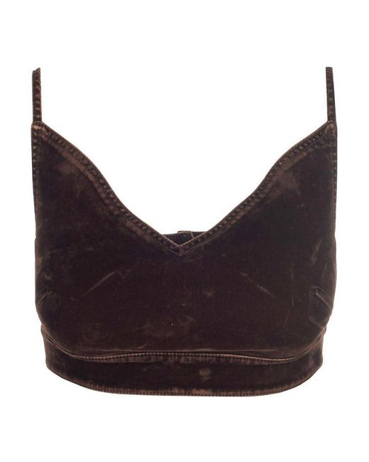 Loewe Gray Strappy Velvet Top