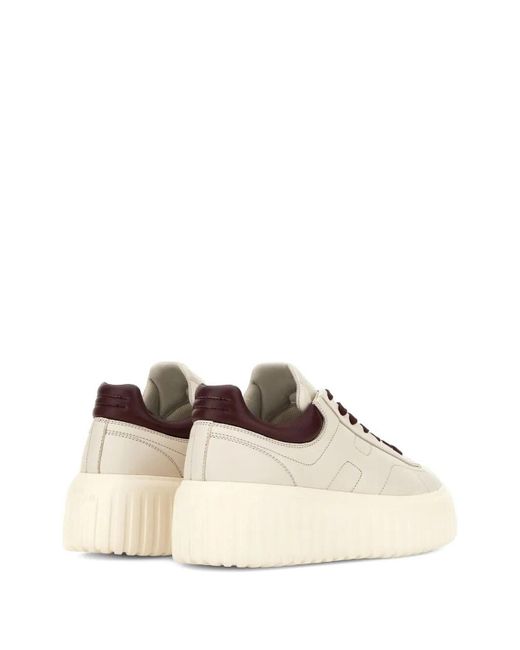 Hogan Natural Platform Sneakers With Round Toe