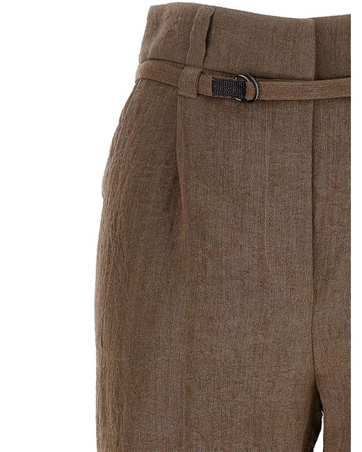 Brunello Cucinelli Brown Linen Pants