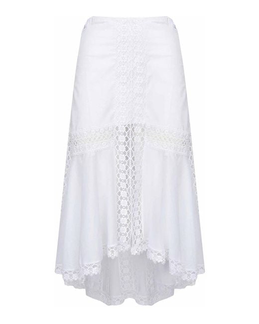 Charo Ruiz White Clair Long Skirt