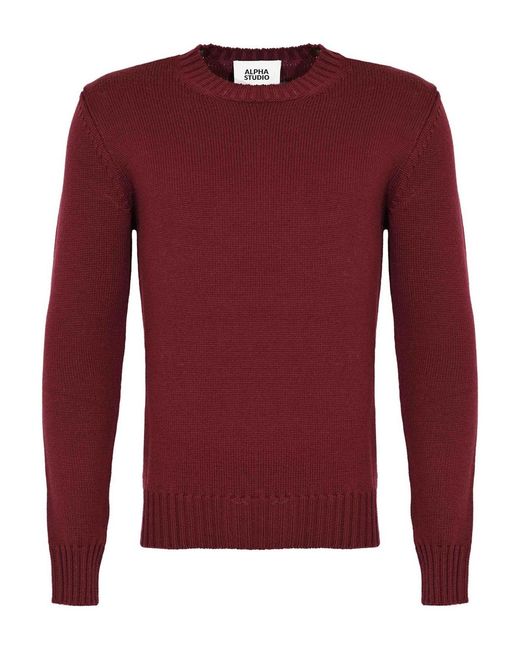 Alpha Studio Red Pullover for men