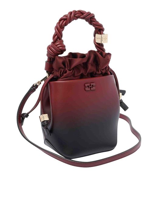 Ganni Red Mini Bou Bucket Bag