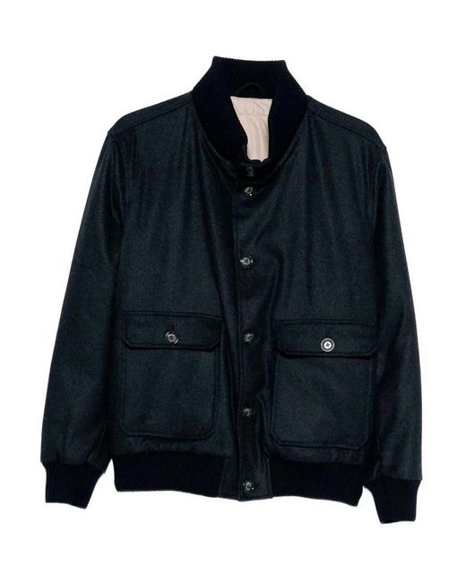 Barba Napoli Blue Bomber Jacket for men