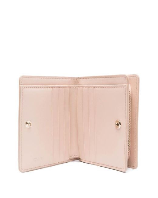Chloé Pink Embroidered Leather Wallet