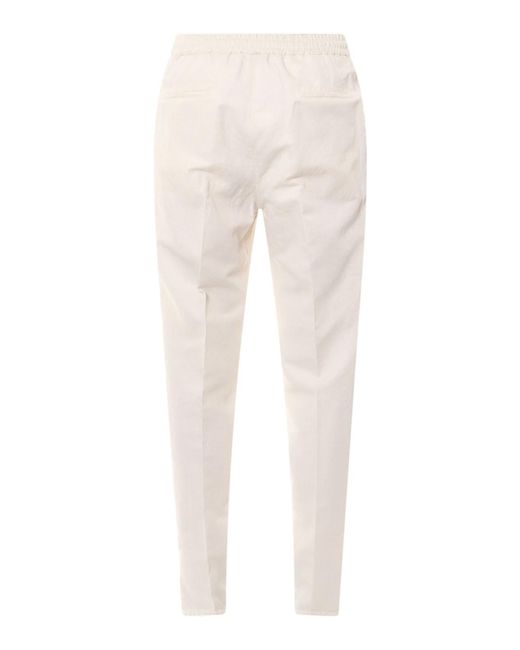 Brunello Cucinelli White Linen And Cotton Trouser for men