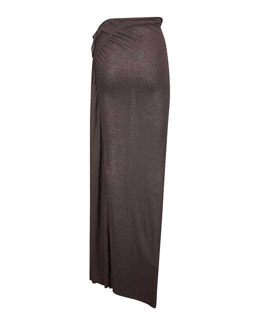 OTTOLINGER Brown Slitted Linen Maxi Skirt