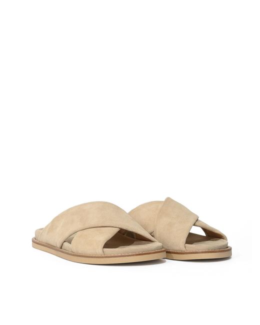 Barba Napoli Natural Suede Sandals for men