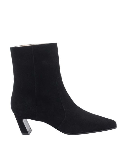 Stuart Weitzman Black Stassi Zip Booties