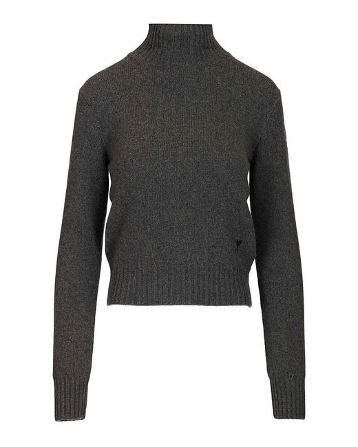 AMI Black Turtleneck Sweater