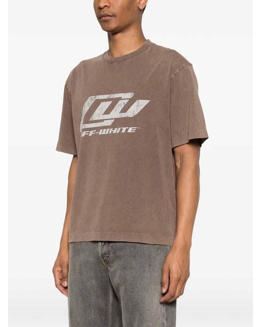 Off-White c/o Virgil Abloh Brown 'Owr Skate' Short Sleeve T-Shirt for men