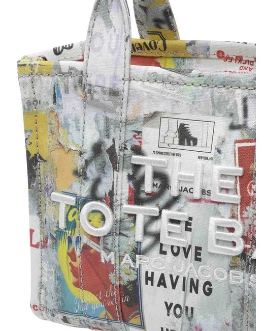 Marc Jacobs White The Pop America Medium Tote Bag