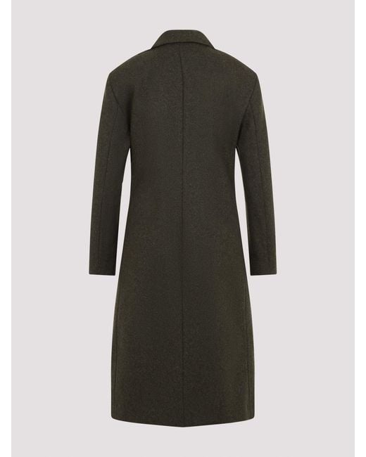Jil Sander Black Slim Straight Knee-Lenght Coat