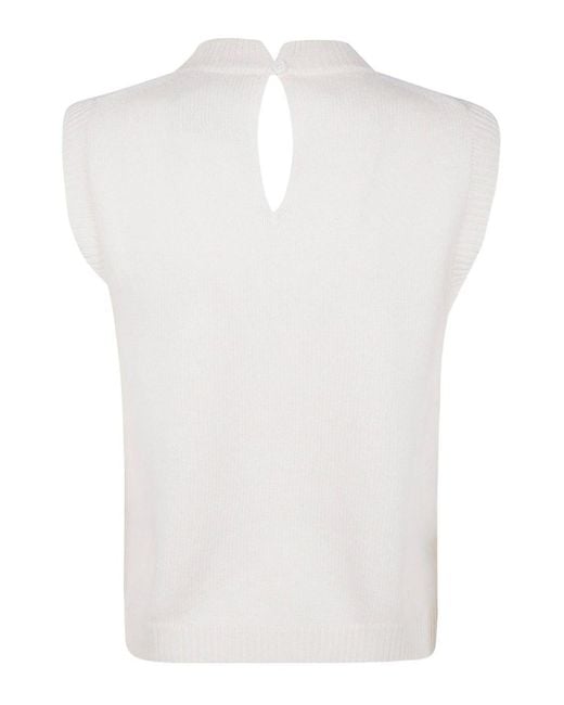 Semicouture White Knitted Vest