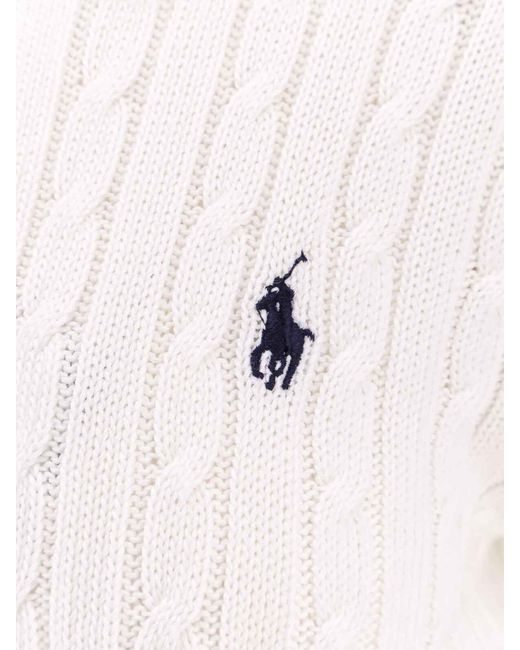 Polo Ralph Lauren White Cotton Cardigan With Contrast