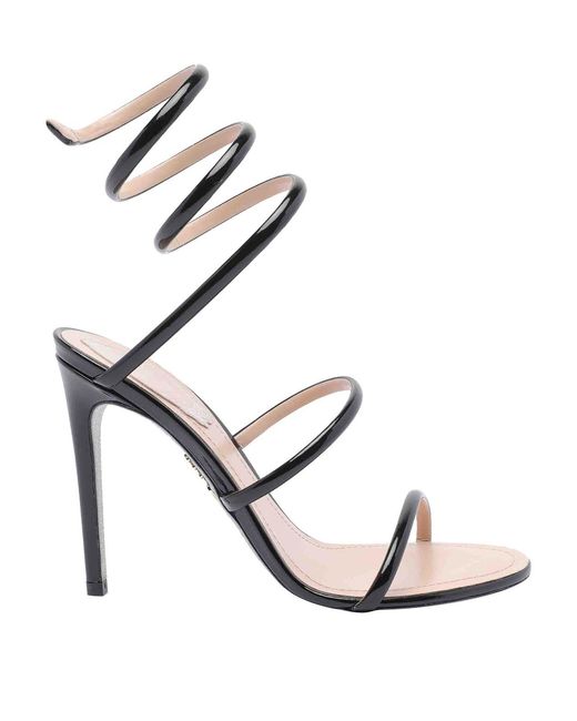 Rene Caovilla Black Cleo Pump Sandals