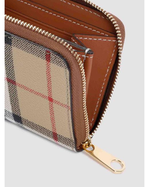 Burberry Natural Mini Zip Around Wallet