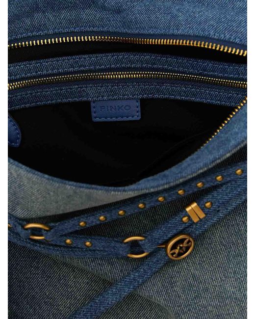 Pinko Blue Large Shoulder Bag