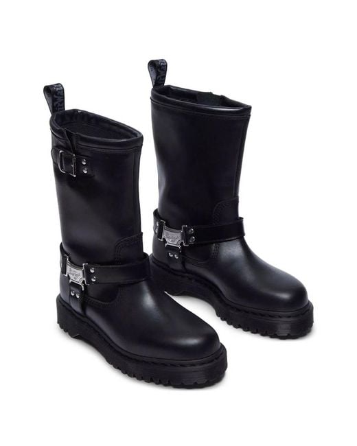 Dr. Martens Black Anistone Hi Biker Boots