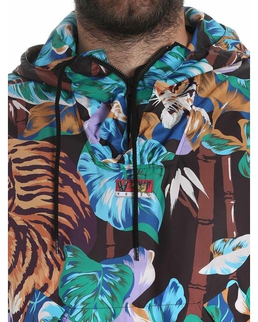 KENZO Blue Tiger Hooded Jacket for men