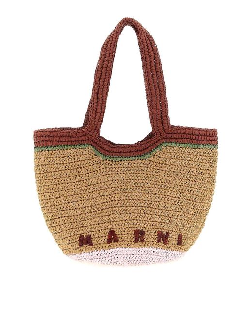 Marni Brown Small Shopping Bag